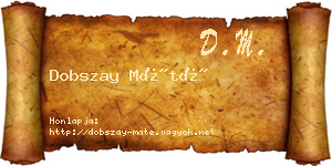 Dobszay Máté névjegykártya