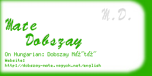 mate dobszay business card